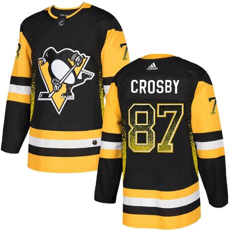 Men's Pittsburgh Penguins #87 Sidney Crosby Black Drift Fashion Adidas Jersey