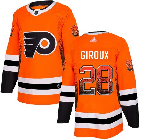 Men's Philadelphia Flyers #28 Claude Giroux Orange Drift Fashion Adidas Jersey