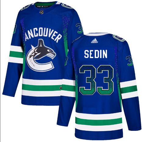 Adidas Vancouver Canucks #33 Henrik Sedin Blue Men's Jersey