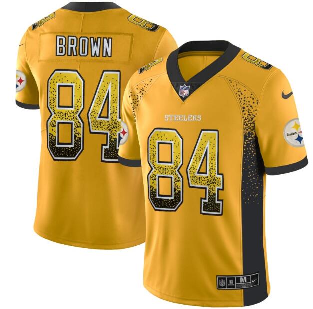 Fashion Men Nike Pittsburgh Steelers #84 Antonio Brown Yellow Jersey