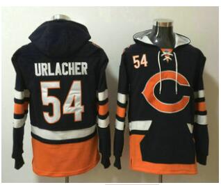 Men's Chicago Bears #54 Brian Urlacher NEW Navy Blue Pocket Stitched NFL Pullover Hoodie