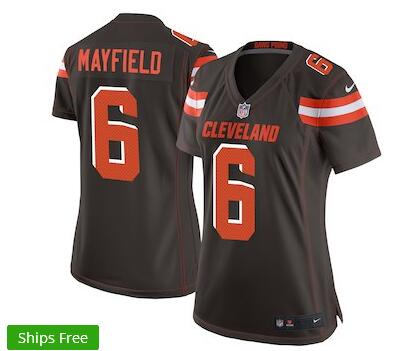 Women's Cleveland Browns Baker Mayfield Nike Brown 2018 NFL Draft Pick Game Jersey