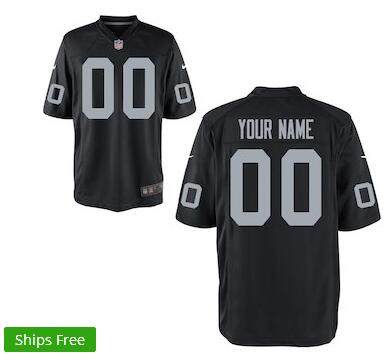 Men's Oakland Raiders Nike Black Custom Game Jersey