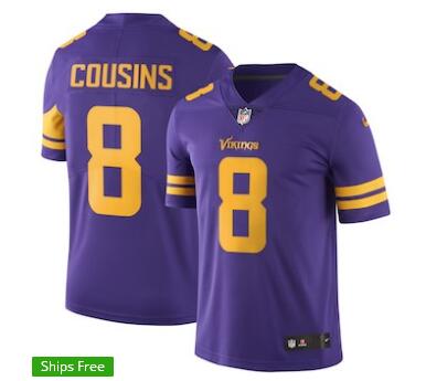 Men's Minnesota Vikings Kirk Cousins Nike Purple Color Rush Limited Jersey