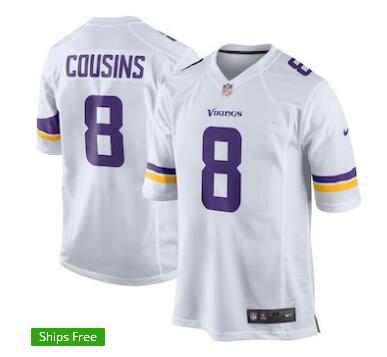 Men's Minnesota Vikings Kirk Cousins Nike White Game Jersey