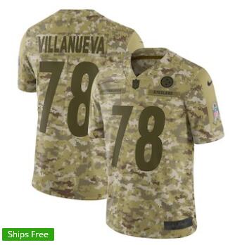Men's Pittsburgh Steelers Alejandro Villanueva Nike Camo Salute to Service Limited Jersey