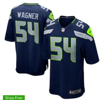 Mens Seattle Seahawks Bobby Wagner Nike College Navy Game Jersey