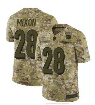 Nike Bengals #28 Joe Mixon Camo Men's Stitched NFL Limited 2018 Salute To Service Jersey