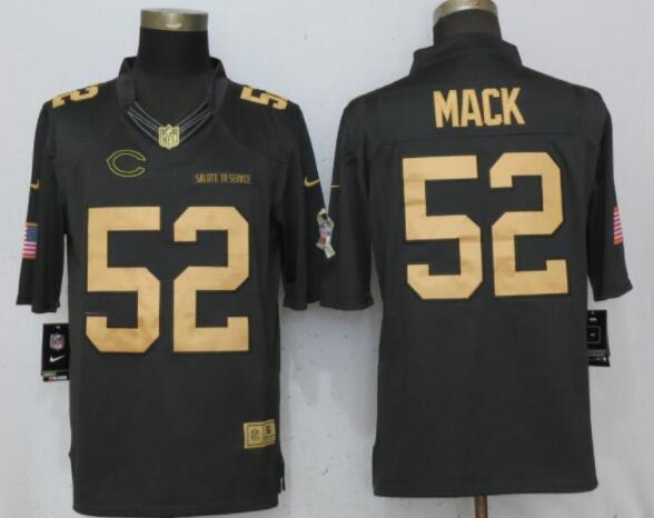 New Nike Chicago Bears 52 Mack Gold Anthracite Salute To Service Limited Jersey