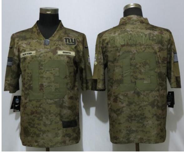 New Nike New York Giants 13 Beckham jr Nike Camo Salute to Service Limited Jersey
