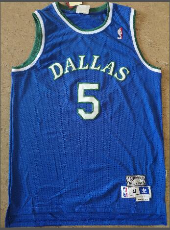 Dallas Mavericks #5 Jason Kidd Light Blue Swingman Throwback Jersey