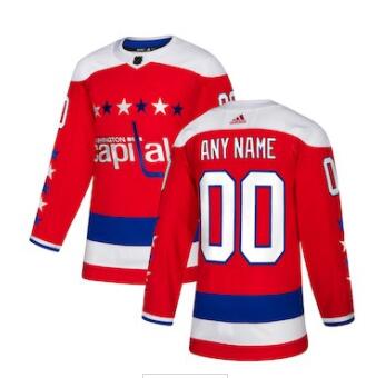 Men's Washington Capitals adidas Red Alternate Authentic Custom Jersey