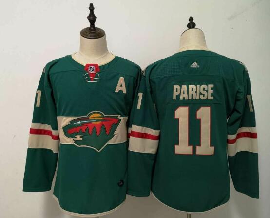 Women or Youth   Minnesota Wild #11 Zach Parise Green Adidas Jersey