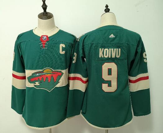 Women Or Youth Minnesota Wild #9 Mikko Koivu Green Drift Fashion Adidas Jersey