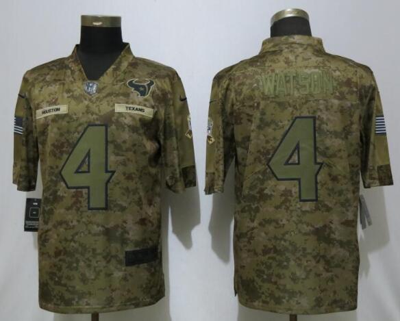 Nike Men's Houston Texans 4 Watson Nike Camo Salute to Service Limited Jersey