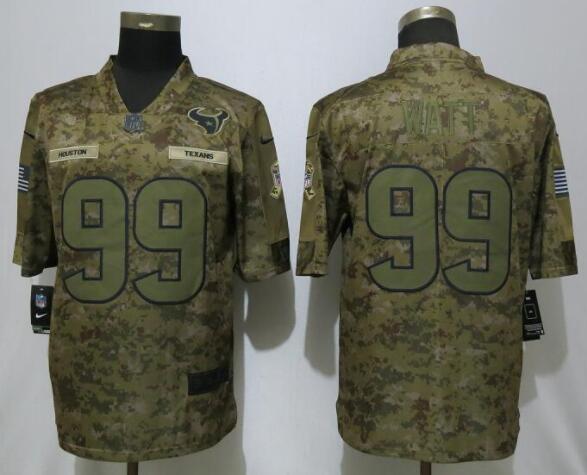 Nike Men's Houston Texans 99 Watt Nike Camo Salute to Service Limited Jersey