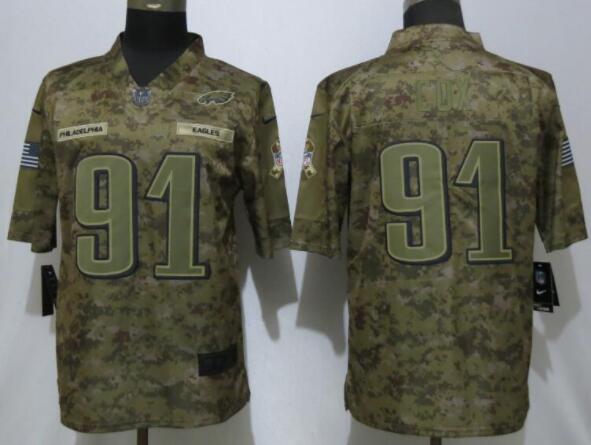 New Nike Philadelphia Eagles 91 Cox Nike Camo Salute to Service Limited Jersey