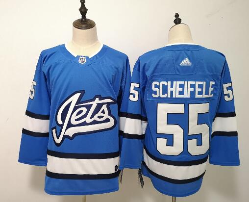 Men's Winnipeg Jets adidas Blue Alternate #55 Mark Scheifele  Jersey