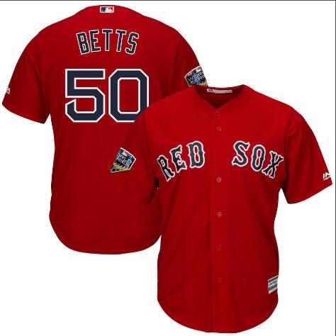 Men's Boston Red Sox  2018 World Series Mookie Betts 50 Jersey