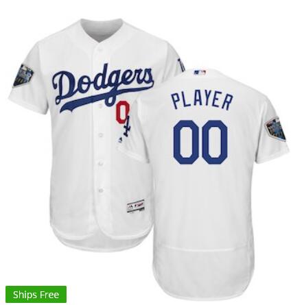 Men's Los Angeles Dodgers Majestic White 2018 World Series Flex Base Custom Jersey