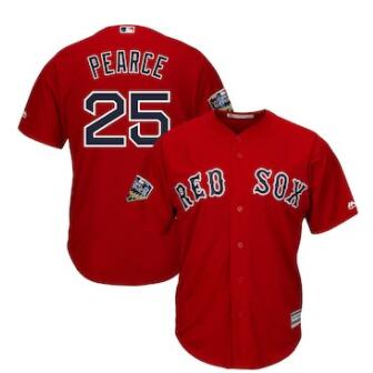 Men's Boston Red Sox #25 Steve Pearce Majestic Scarlet 2018 World Series Cool Base Player Jersey