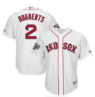 Men's Boston Red Sox #2 Xander Bogaerts Majestic White 2018 World Series Cool Base Player Jersey