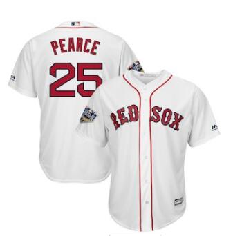 Men's Boston Red Sox #25 Steve Pearce Majestic White 2018 World Series Cool Base Player Jersey