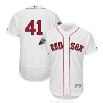 Men's Boston Red Sox #41 Chris Sale Majestic White 2018 World Series Flex Base Player Jersey