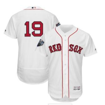 Men's Boston Red Sox #19 Jackie Bradley Jr. Majestic White 2018 World Series Flex Base Player Jersey