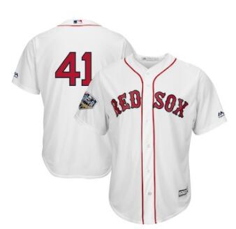 Men's Boston Red Sox #41 Chris Sale Majestic White 2018 World Series Cool Base Player Number Jersey