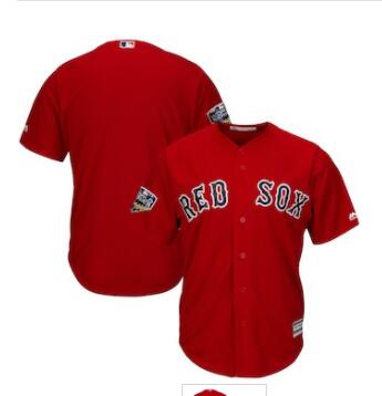 Men's Boston Red Sox Blank Majestic Scarlet 2018 World Series Cool Base Team Jersey