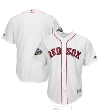 Men's Boston Red Sox Blank Majestic White 2018 World Series Cool Base Team Jersey