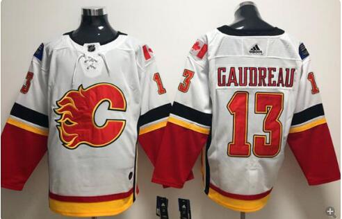Adidas Men Calgary Flames 13 Johnny Gaudreau white Ice hockey nhl jerseys