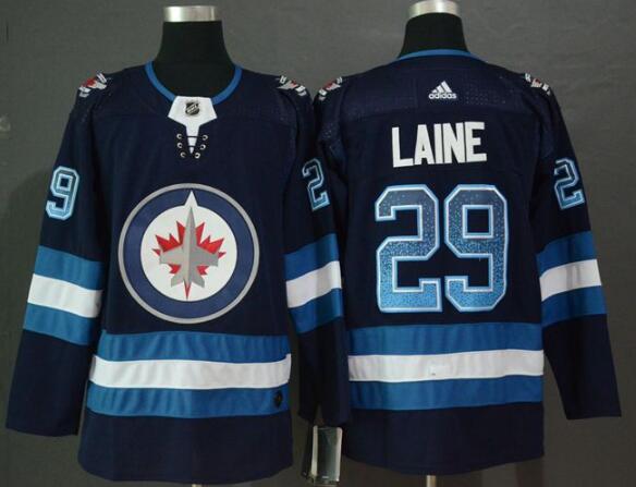 Men's Winnipeg Jets #29 Patrik Laine Navy Drift Fashion Adidas Jersey