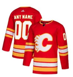 Men's Calgary Flames adidas Red Alternate Authentic Custom Jersey