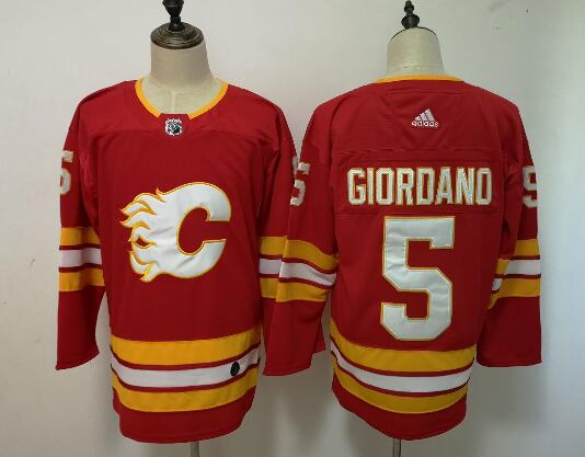Men's Calgary Flames adidas Red Alternate  #5 Mark Giordano Jersey