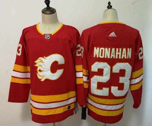 Men's Calgary Flames adidas Red Alternate  #23 Sean Monahan Nhl Jersey