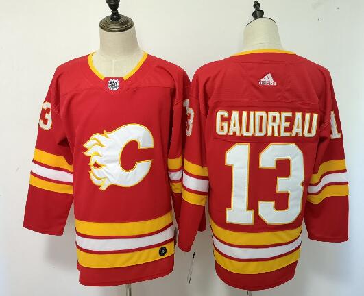 Men's Calgary Flames adidas Red Alternate #13 Johnny Gaudreau Nhl Jersey