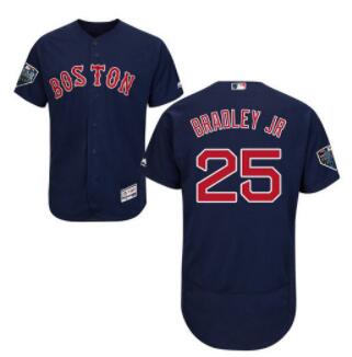 Red Sox #25 Jackie Bradley Jr Navy Blue Flexbase Authentic Collection 2018 World Series Stitched MLB Jersey