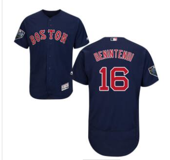 Red Sox #16 Andrew Benintendi Navy Blue Flexbase Authentic Collection 2018 World Series Stitched MLB Jersey