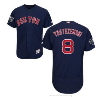 Red Sox #8 Carl Yastrzemski Navy Blue Flexbase Authentic Collection 2018 World Series Stitched MLB Jersey