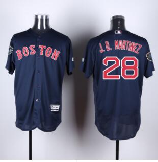 Red Sox #28 J. D. Martinez Navy Blue Flexbase Authentic Collection 2018 World Series Stitched MLB Jersey