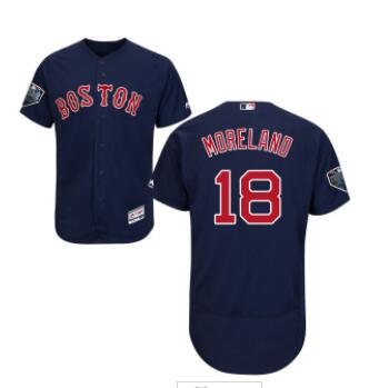 Red Sox #18 Mitch Moreland Navy Blue Flexbase Authentic Collection 2018 World Series Stitched MLB Jersey