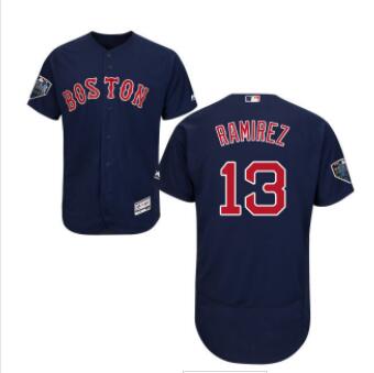 Red Sox #13 Hanley Ramirez Navy Blue Flexbase Authentic Collection 2018 World Series Stitched MLB Jersey