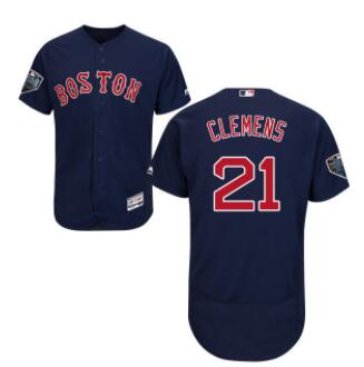 Red Sox #21 Roger Clemens Navy Blue Flexbase Authentic Collection 2018 World Series Stitched MLB Jersey