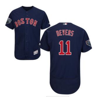 Red Sox #11 Rafael Devers Navy Blue Flexbase Authentic Collection 2018 World Series Stitched MLB Jersey