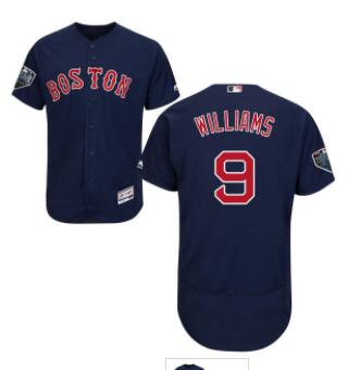 Red Sox #9 Ted Williams Navy Blue Flexbase Authentic Collection 2018 World Series Stitched MLB Jersey