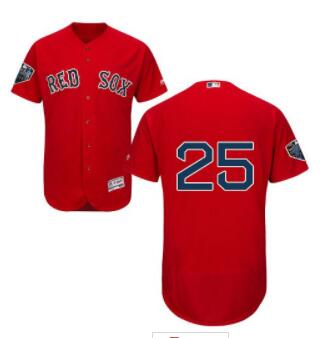 Red Sox #25 Jackie Bradley Jr Red Flexbase Authentic Collection 2018 World Series Stitched MLB Jersey