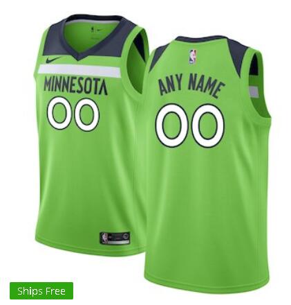 Men's Minnesota Timberwolves Nike  Swingman Custom Jersey Green