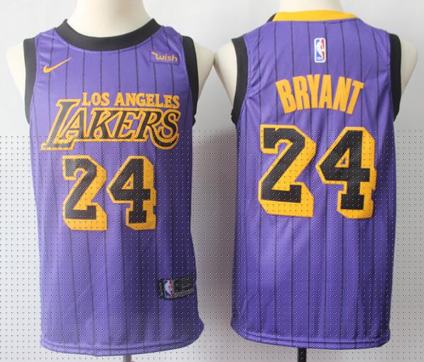 2019 New Men Nike Los Angeles Lakers  #24 Kobe Bryant Jersey Purple City Edition